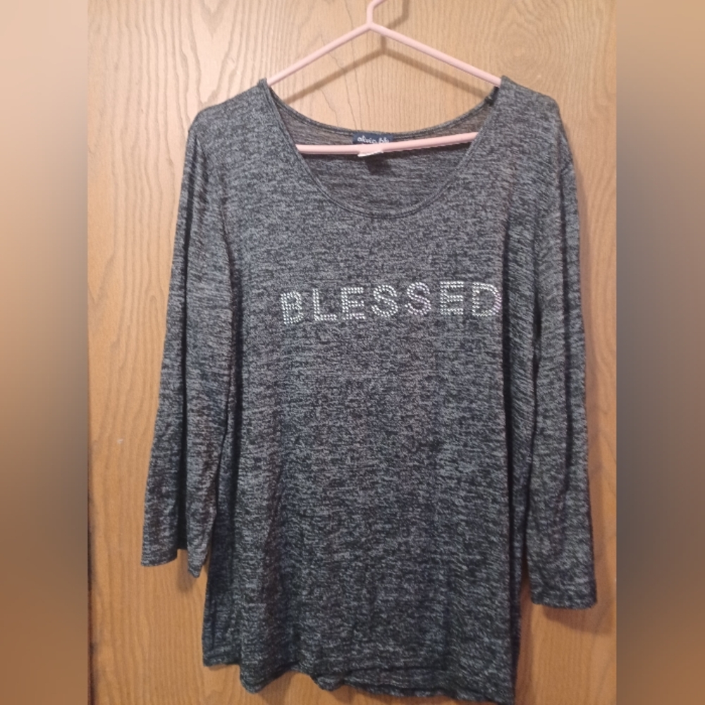 OLIVIA BLUE "BLESSED" Knit Top
